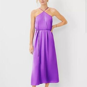 ANN TAYLOR - criss cross halter maxi dress